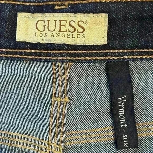 Guess Mens Vermont Slim Straight Leg Jeans Blue Size 31 Waist 34 Inseam - Picture 11 of 15